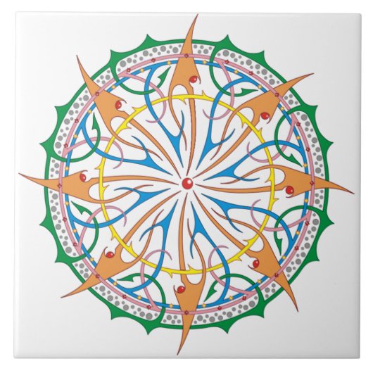 海洋螺旋装飾アクセントタイル(W) タイル (正面)