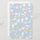 海洋記号パターン 便箋 (正面/裏面)
