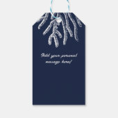 海洋魔法:青と白のサンゴとシーホース ギフトタグ (裏面)