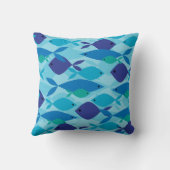 海洋魚の青い模様 クッション (裏面)