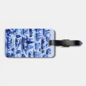 海洋、ヴィンテージ船、帆船、ネイビーブルー ラゲッジタグ (裏面横)