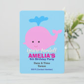 海洋/海/海テーマ誕生日，クジラ 招待状 (スタンド正面)