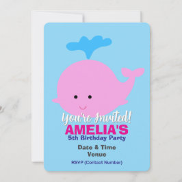 海洋/海/海テーマ誕生日，クジラ 招待状