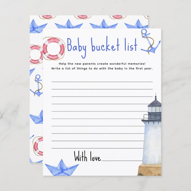 海洋 – 航海のベビー・バケット・リスト (正面/裏面)