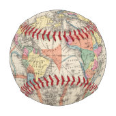 海流と貿易風の世界地図 野球ボール (裏面)