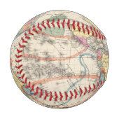 海流と貿易風の世界地図 野球ボール (正面左)