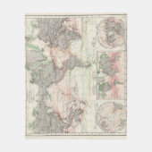 海流の世界地図 フリースブランケット (正面)