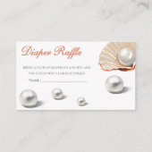 海海の下の小さな真珠の赤ちゃんシャワーおむつ エンクロージャーカード (正面)