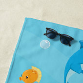 海海の友人かわいい漫画の人魚と宝 ビーチタオル (インサイチュ)