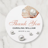 海海の赤ちゃんシャワーの下の小さな真珠 フェイバータグ (正面)