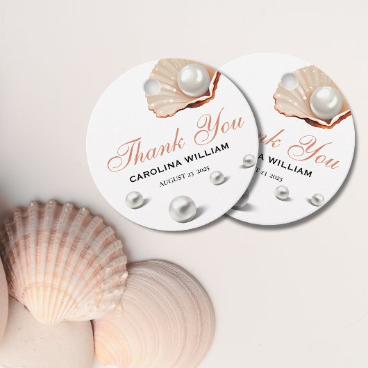 海海の赤ちゃんシャワーの下の小さな真珠 フェイバータグ