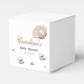 海海の赤ちゃんシャワーの下の小さな真珠 フェイバーボックス (正面サイド)