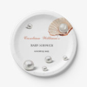 海海の赤ちゃんシャワーの下の小さな真珠 ペーパープレート (正面)