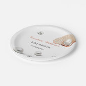 海海の赤ちゃんシャワーの下の小さな真珠 ペーパープレート (アングル)