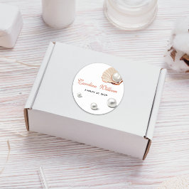 海海の赤ちゃんシャワーの下の小さな真珠 ラウンドシール