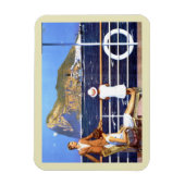 海海クルーズトラベルジブラルタルヴィンテージポスト マグネット (縦)