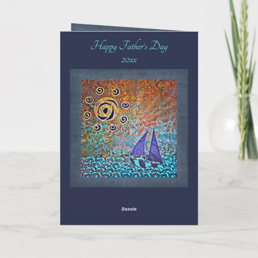 海海ハッピーファーザーの日の写真のセーリング カード (裏面)