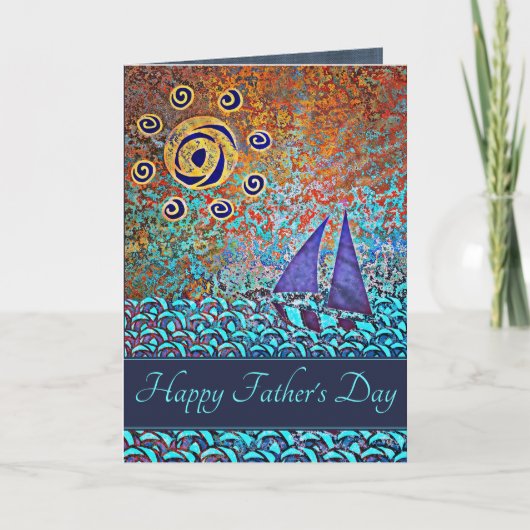 海海ハッピーファーザーの日の写真のセーリング カード (正面)