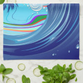 海海ビッグウェーブ水 キッチンタオル (折り畳み)