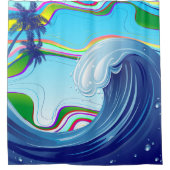 海海ビッグウェーブ水 シャワーカーテン (正面)