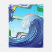 海海ビッグウェーブ水 フリースブランケット (正面)