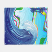 海海ビッグウェーブ水 フリースブランケット (正面(横))