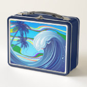 海海ビッグウェーブ水 メタルランチボックス (正面)