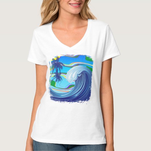 海海ビッグウェーブ水 Tシャツ (正面)