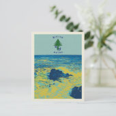 海海事国旗メインUSAイラストレーション ポストカード (スタンド正面)