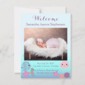 海海女の子写真誕生のお知らせ 案内状 (正面)