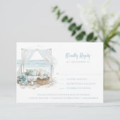 海海岸 |ビーチ |親切な返信 |食事のオプション 出欠カード (スタンド正面)