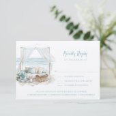 海海岸 |ビーチ |親切な返信 |食事のオプション 出欠カード (スタンド正面)