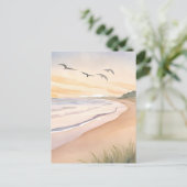 海海岸 | 明るい空気の水色 ポストカード (スタンド正面)