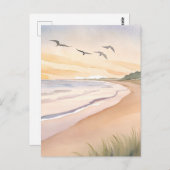 海海岸 | 明るい空気の水色 ポストカード (正面/裏面)