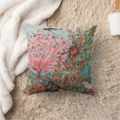 海海底カニフィッシュアクアピンクビーチハウス クッション (ブランケット)