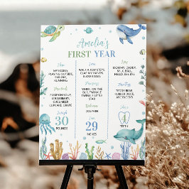 海海底動物誕生日の節目 ポスター