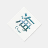 海海日本のキャラクター海漢字 スタンダードカクテルナプキン (角)