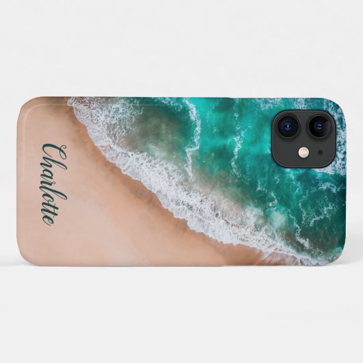 海海波ビーチ航海の名前をカスタムする Case-Mate iPhoneケース (裏面(横))