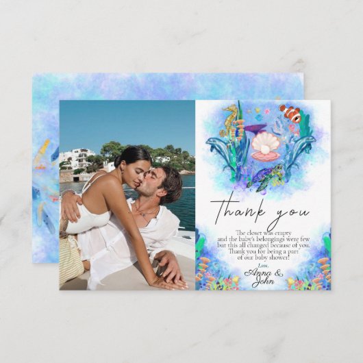 海海獣赤ちゃんシャワー サンキューカード (正面/裏面)