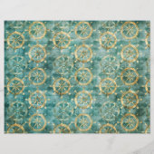 海海航海の水中ティール（緑がかった色）スクラップブック紙 (裏面)