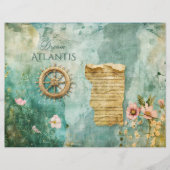 海海航海の水中ティール（緑がかった色）スクラップブック紙 (正面)