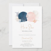 海海軍と赤面ピンクジェンダーが彼または彼女を明らかにする 招待状 (正面)