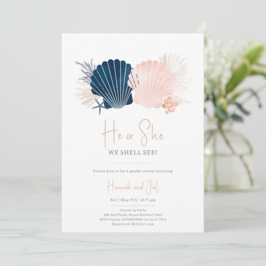 海海軍と赤面ピンクジェンダーが彼または彼女を明らかにする 招待状 (スタンド正面)