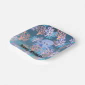 海海軍の青いグラデーションの下の子供の魔法のタコ ペーパープレート (傾斜あり)