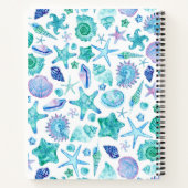 海海辺の貝殻とヒトデモノグラムの ノートブック (裏面)