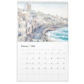 海海青い水色 カレンダー (2月 2026)