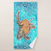 海渦巻形の亀 バスタオル (バスタオル)