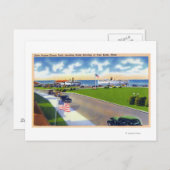 海港に到着するボートのパークビュー ポストカード (正面/裏面)