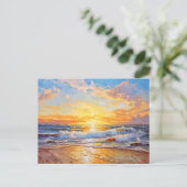 海湾の夕日 ポストカード (スタンド正面)