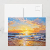 海湾の夕日 ポストカード (正面/裏面)